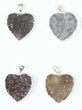 Lot: Druzy Amethyst Heart Pendants - Pieces #84086-1